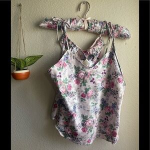 Floral panty set top and bottoms